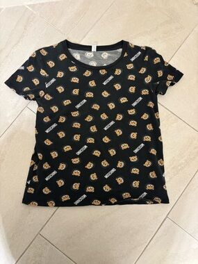 Moschino Black Bear-Print Short Sleeve Tee
